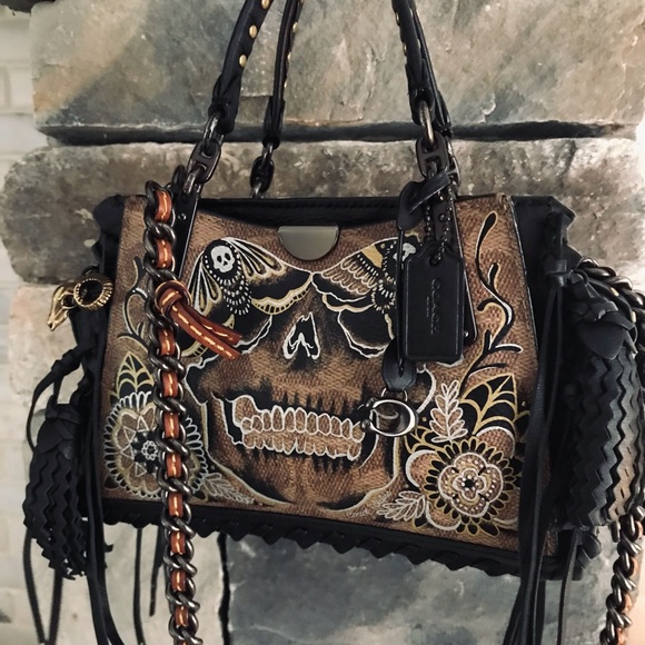 Coach Handbags - Coach x Chelsea Champlain Dreamer 21 In Signature Canvas With Skull Moth Tattoo